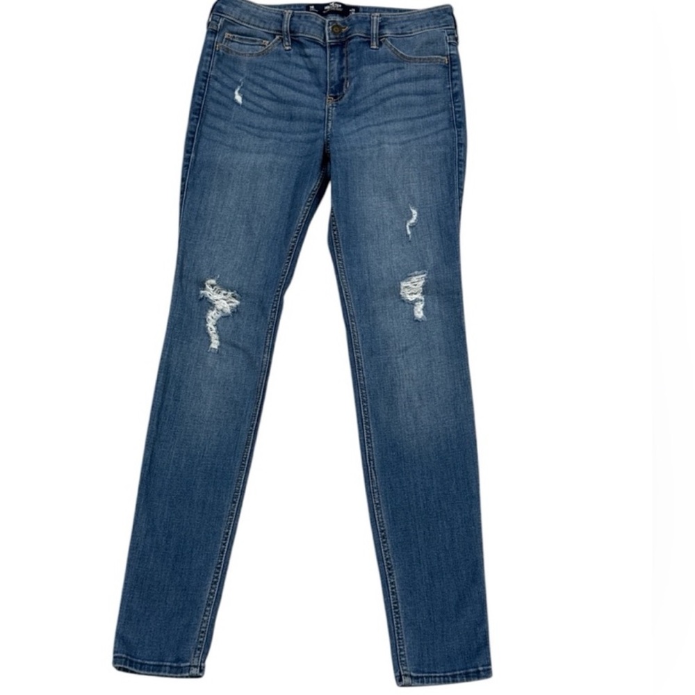 Hollister Women's Blue Distressed Skinny Jeans